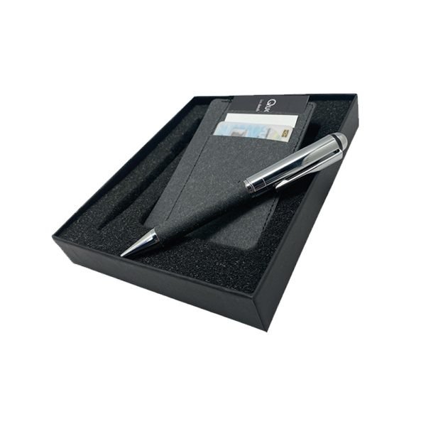 MS-CHIC-015 BLACK BOX BOLIGRAFO Y PORTA TARJETA